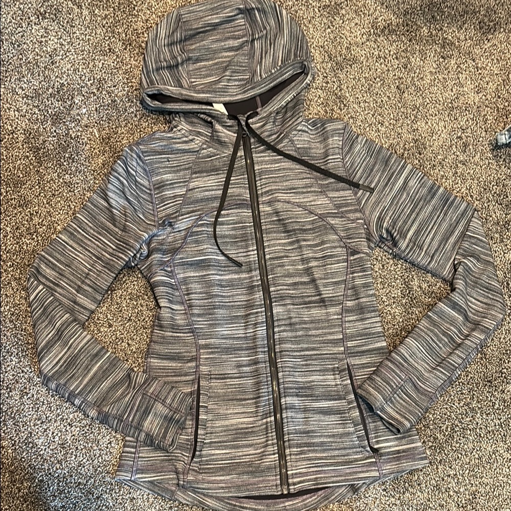 Lululemon Athletica Black and Gray Striped Jacket
